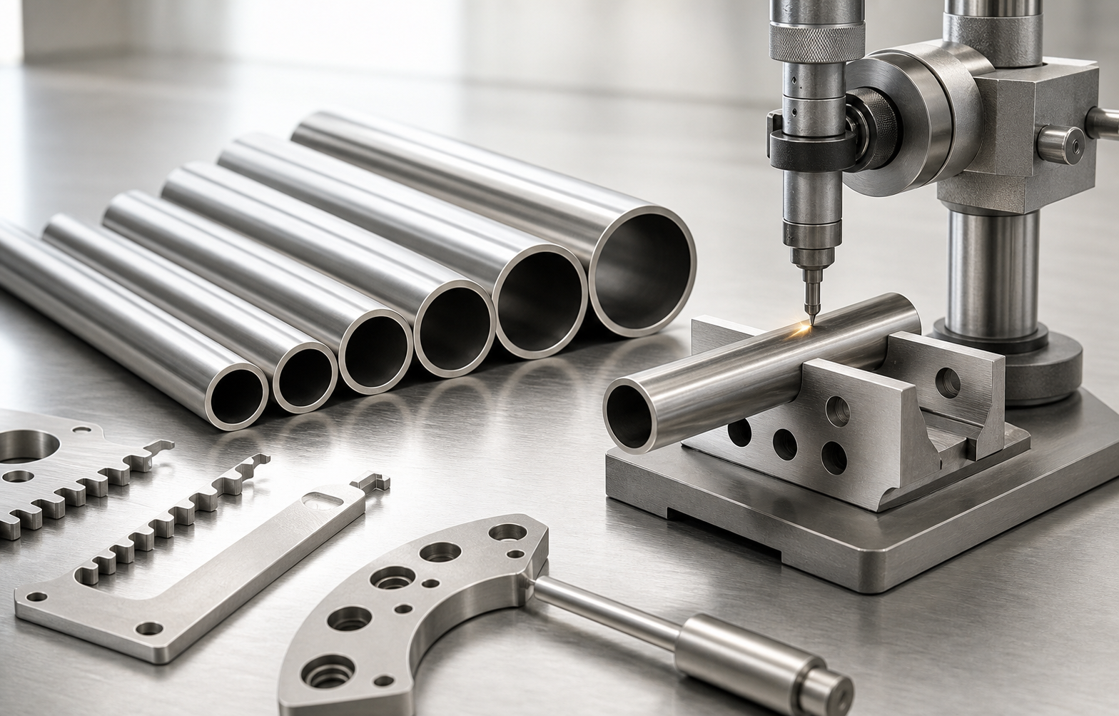 Conceptual precision inspection setup for stainless-steel tubes